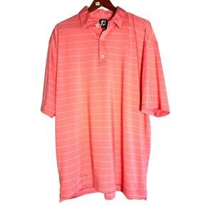 Foot Joy | XL | men's salmon striped short sleeve polo shirt